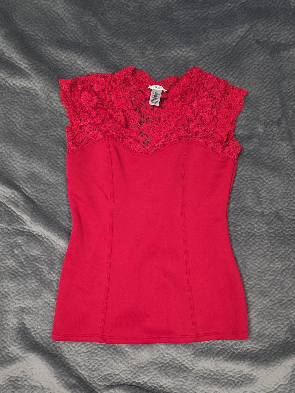 Cache Red Lace Yoke Camisole
